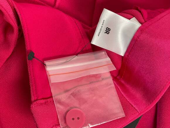 NWT Express High Waisted Pleated Wide Leg Pant in Fuchsia Sz 8 - Picture 5 of 6